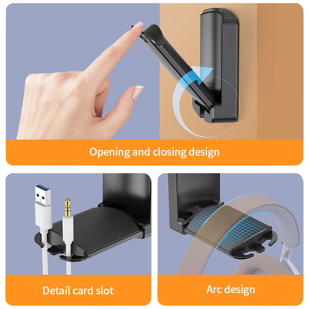 Controller Stand Holder - ที่แขวนชุดหูฟังแบบพับได้ตะขอแขวนผนังแบบติดผนังแข็งแรงทนทานรองรับตัวควบคุม Headphone GAMING ที่แขวนชั้นโชว์