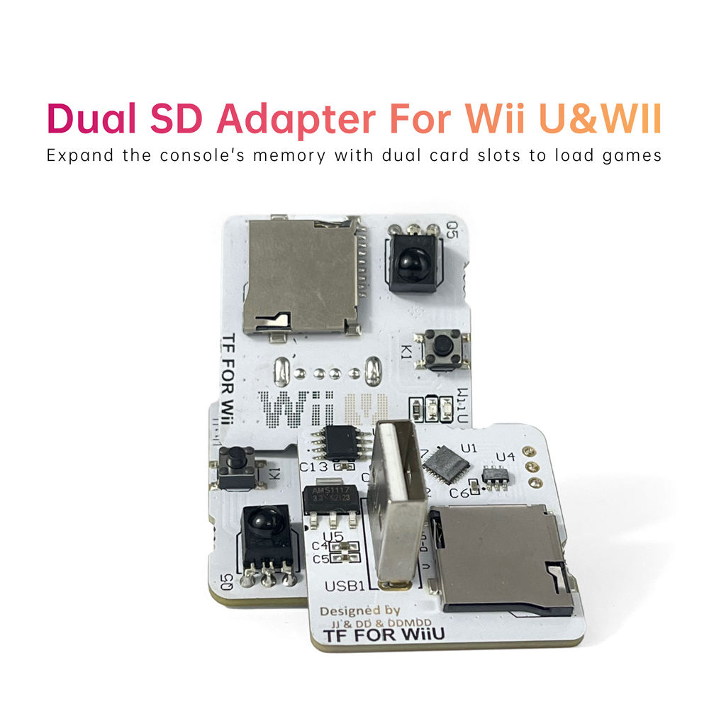 Gaming Console Usb - อะแดปเตอร์ขยายช่องใส่การ์ด SD สองช่อง สำหรับ Wii U
