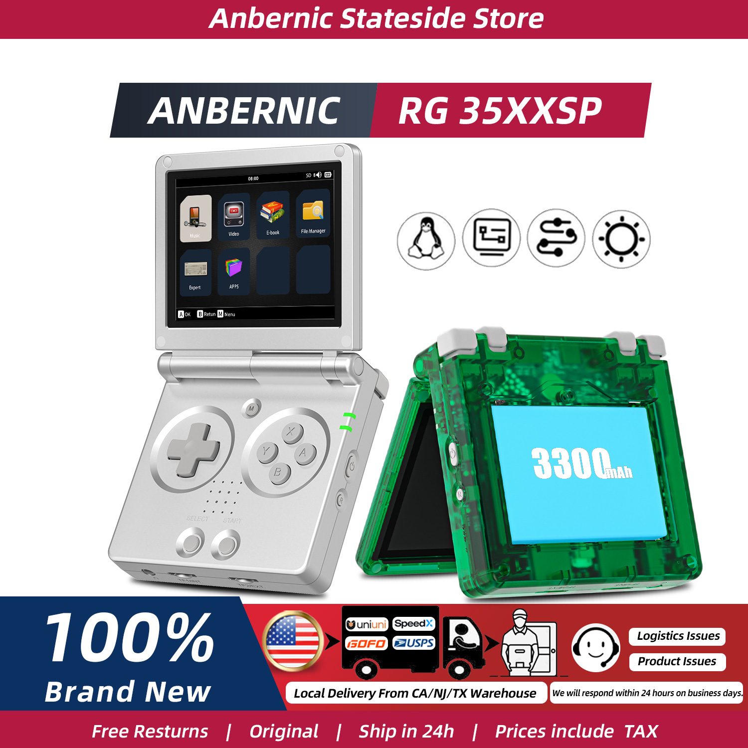Gaming Console Years - ANBERNIC RG35XXSP FILP จอ IPS ขนาด