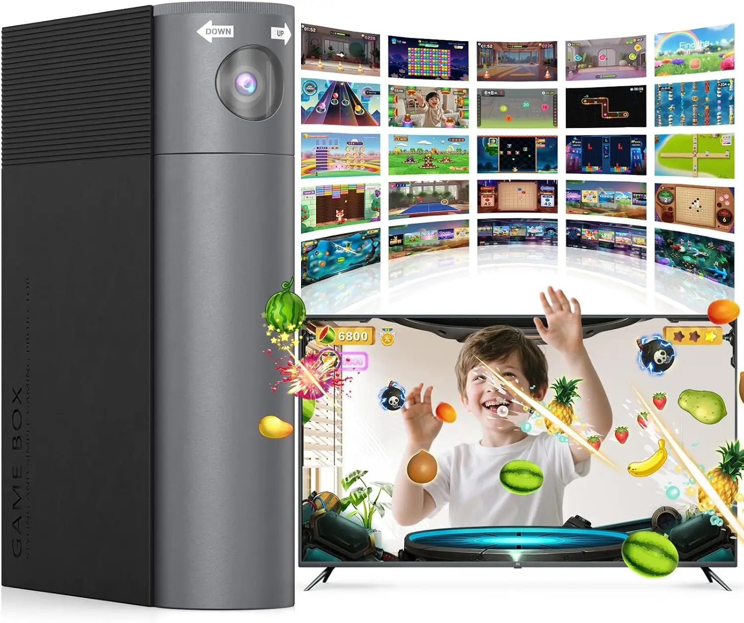 Gaming Console Years - เครื่องเล่นเกม AR Motion สำหรับเด็กและครอบครัว - ระบบวิดีโอเกมแบบเสียบแล้วเล่นได้ทันทีสำหรับกิจกรรมทางกายในร่มและการเล่นแบบโต้ตอบในครอบครัว