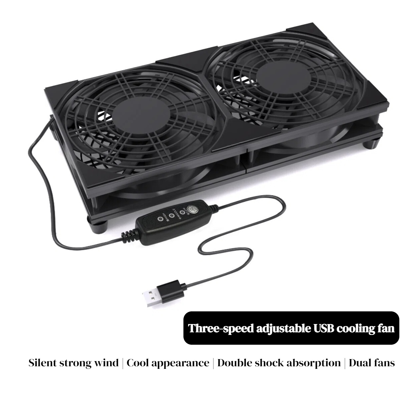 Gaming Console Usb - พัดลมระบายความร้อนแบบ USB คู่ พร้อมระบบควบคุมความเร็ว 3 ระดับ
