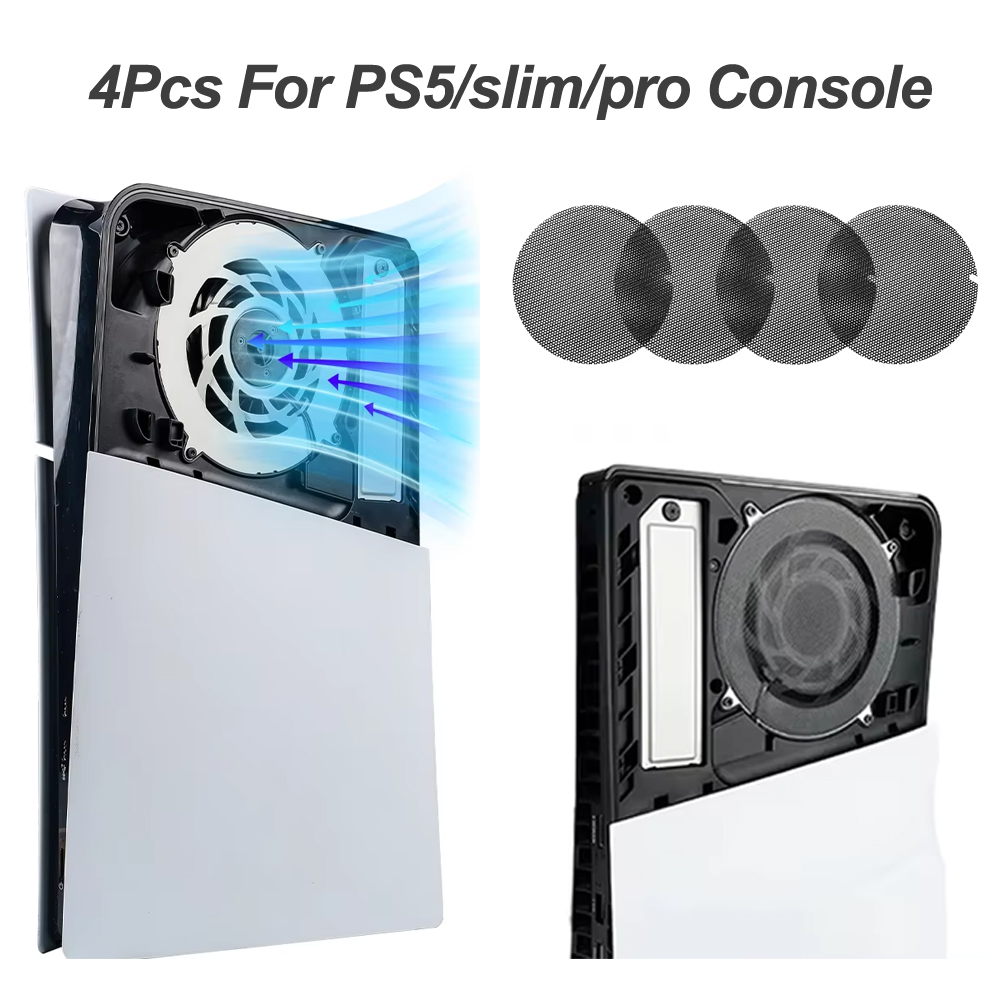 Gaming Console Latest - สำหรับเครื่องเล่นเกม PS5/slim/pro ชุดกรองฝุ่น 4 ชิ้น ตาข่ายระบายอากาศ