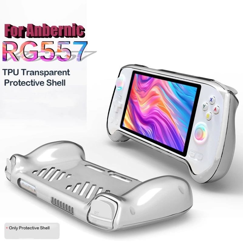 Gaming Console Controller - สำหรับแอนเบอร์นิค RG557 เคสป้องกันคอนโซลเกมมือถือฝาครอบป้องกันป้องกันการตกยางนุ่ม TPU ระบายความร้อนได้ง่าย