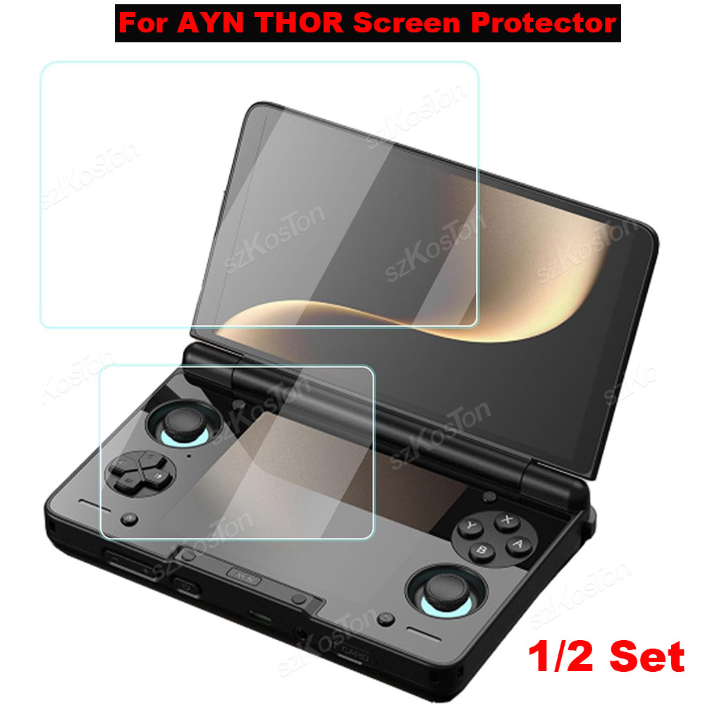 Gaming Console Latest - 2in1 สำหรับ AYN THOR ฟลิปคอนโซลเกมจอคู่กระจกนิรภัยป้องกันรอยขีดข่วนสำหรับ AYN