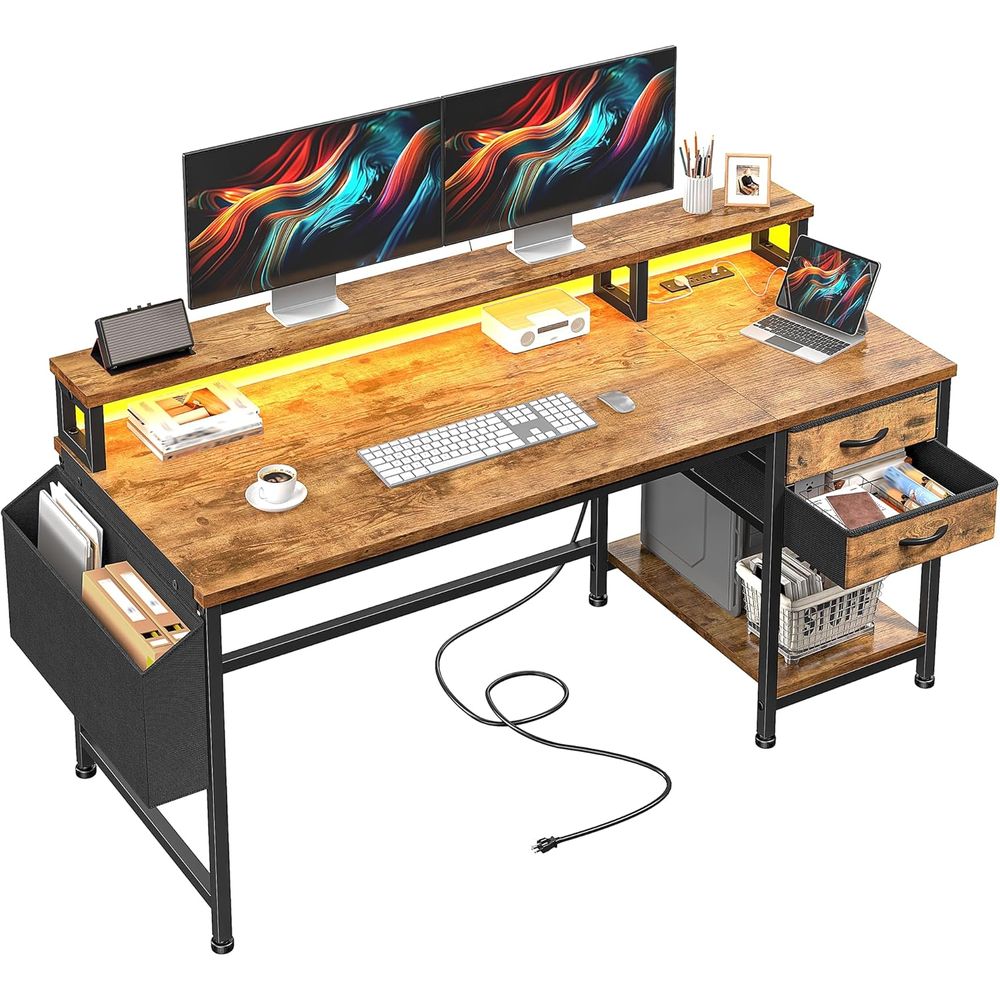 Led Gaming Light Strip - โต๊ะเกมมิ่งขนาดกะทัดรัด 48 นิ้ว พร้อมไฟ RGB ไร้สายสำหรับวัยรุ่น,