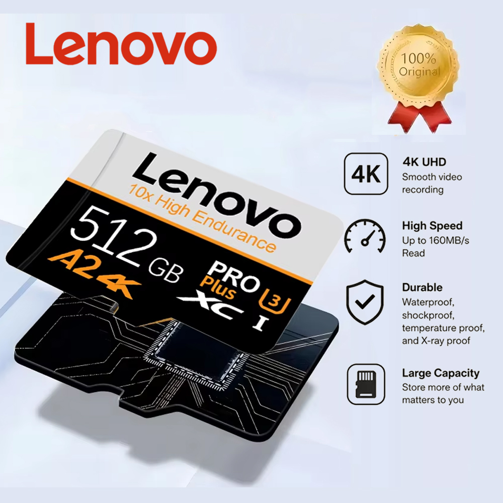 Gaming Console Lenovo - การ์ดหน่วยความจำ Micro TF SD 512GB การ์ดหน่วยความจำ