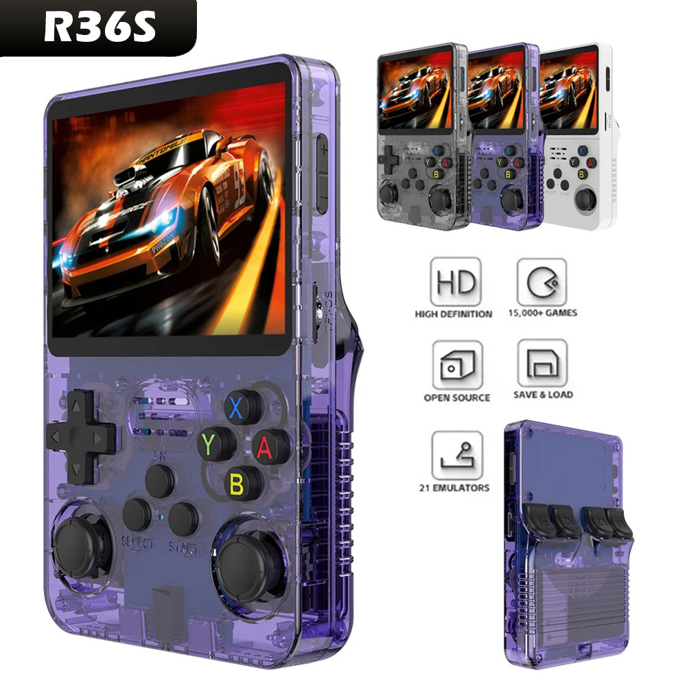 Gaming Console Years - เครื่องเล่นวิดีโอเกมมือถือระบบลินุกซ์แบบพกพาเปิดแหล่งที่มา R36S ย้อนยุคเครื่องเล่นวิดีโอแบบพกพา3.5นิ้วหน้าจอ IPS เกมย้อนยุคคลาสสิก