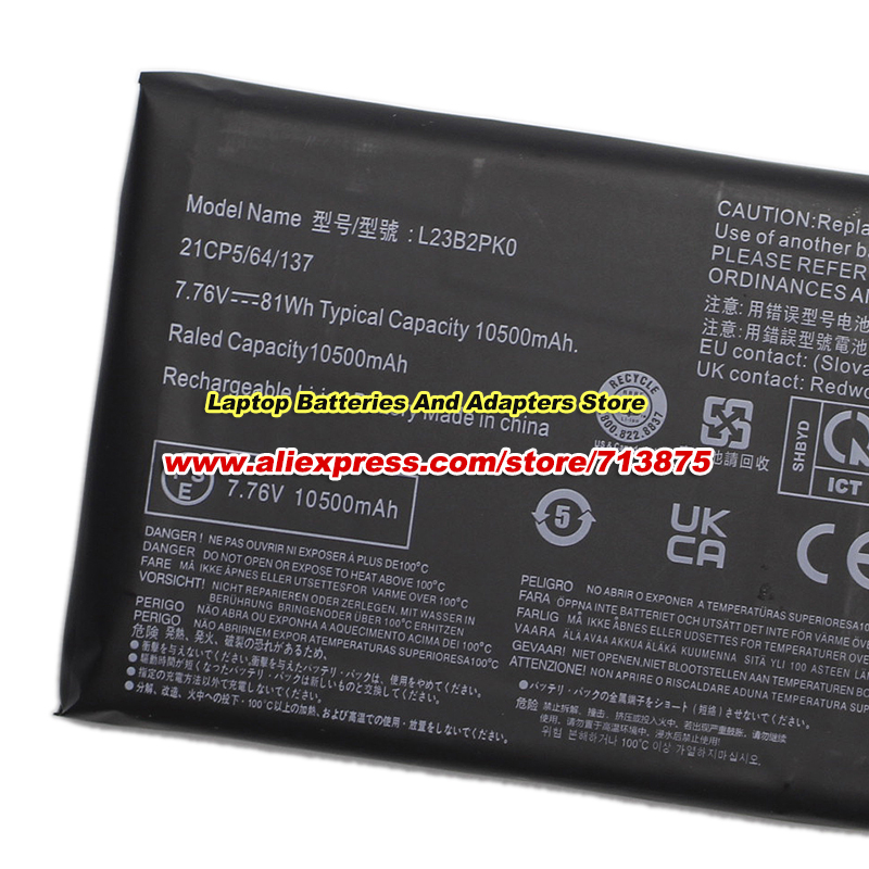 81Wh L23B2PK0 แบตเตอรี่ 7.76V  - Gaming Console Lenovo บทวิจารณ์และราคา