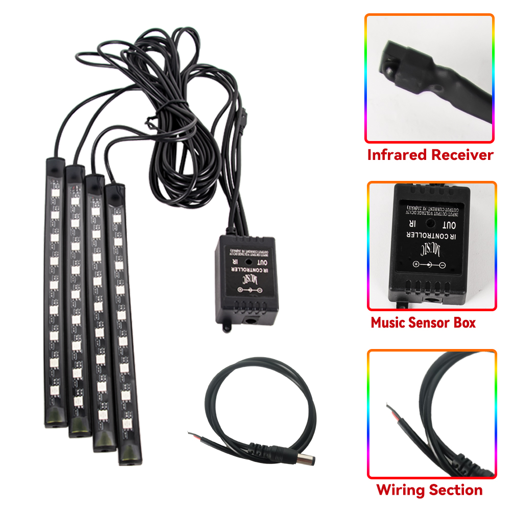 12V มอเตอร์รถตกแต่งโคมไฟ 4IN1  - Led Gaming Light Strip บทวิจารณ์และราคา