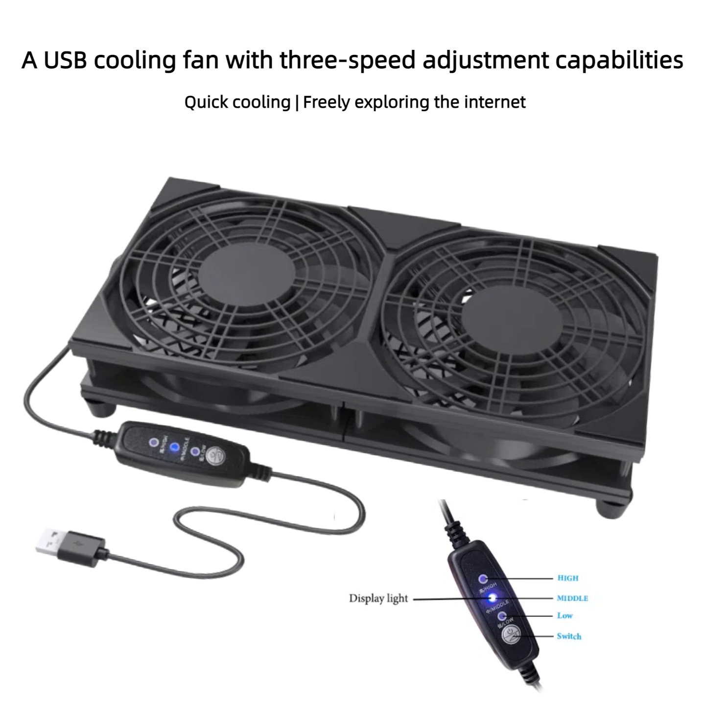 พัดลมระบายความร้อนแบบ USB คู่  - Gaming Console Usb บทวิจารณ์และราคา